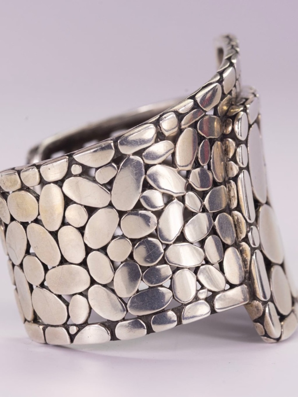 John Hardy Kali 925 Sterling Silver Cuff Pebble Bracelet - Women Jewelry - Picture 3 of 5
